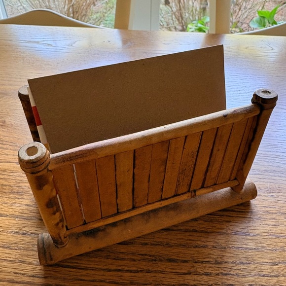 None Other - Vintage bamboo letter holder or napkin holder- grandmillenial cottagecore